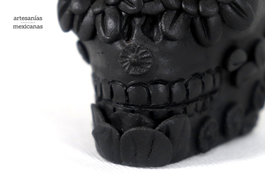 Planter black chica of Skull Style Catrina Brenda Capula