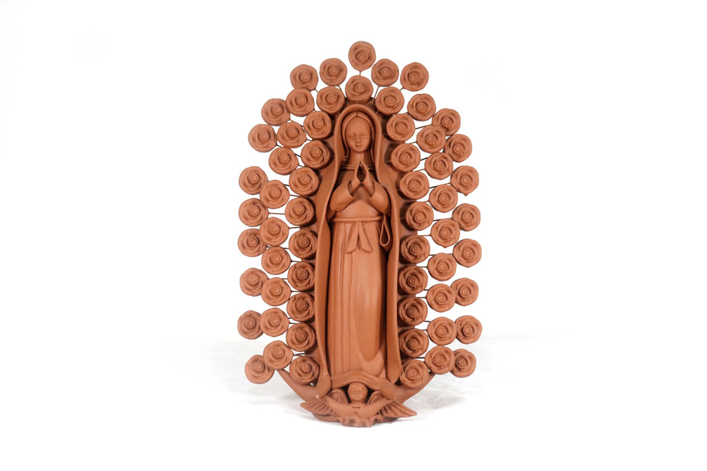 Virgin of Guadalupe - 13.8 in. - Natural Clay Montoya