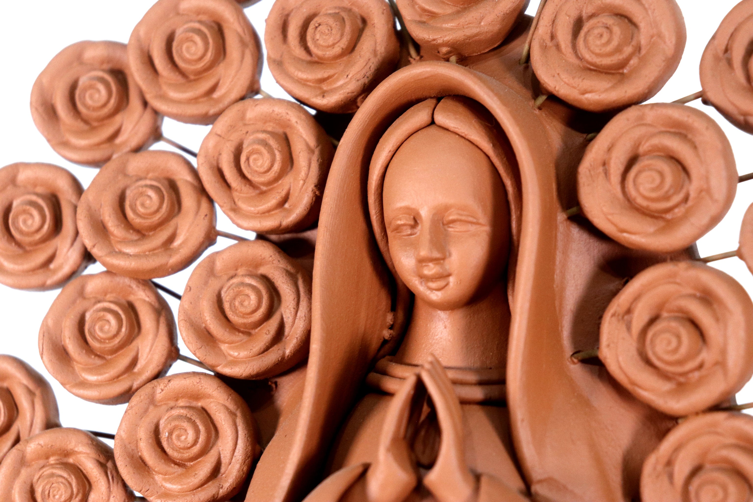 Virgin of Guadalupe - 13.8 in. - Natural Clay Montoya