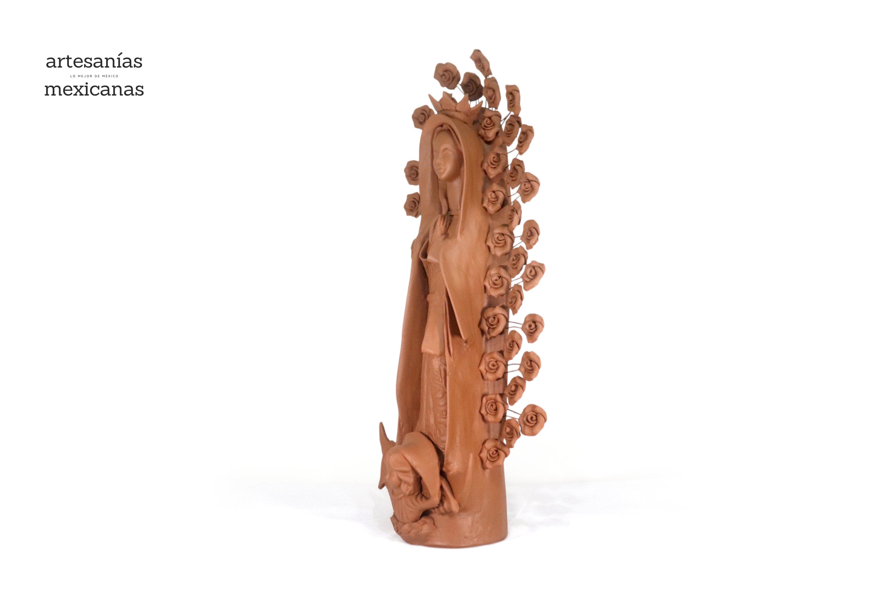 Virgin of Guadalupe - 27.2 in. - Natural Clay Montoya