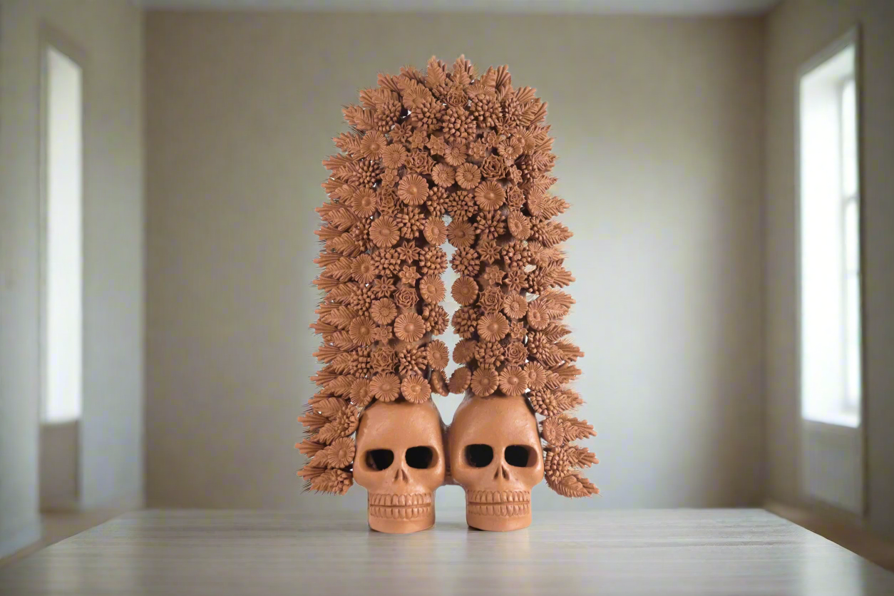 Arch of skulls and flowers - 16.5 in. Misael Jacobo