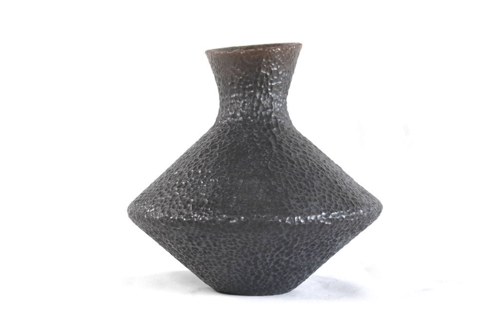 Vase moderno Clay martillado black - 10 in. Trejo