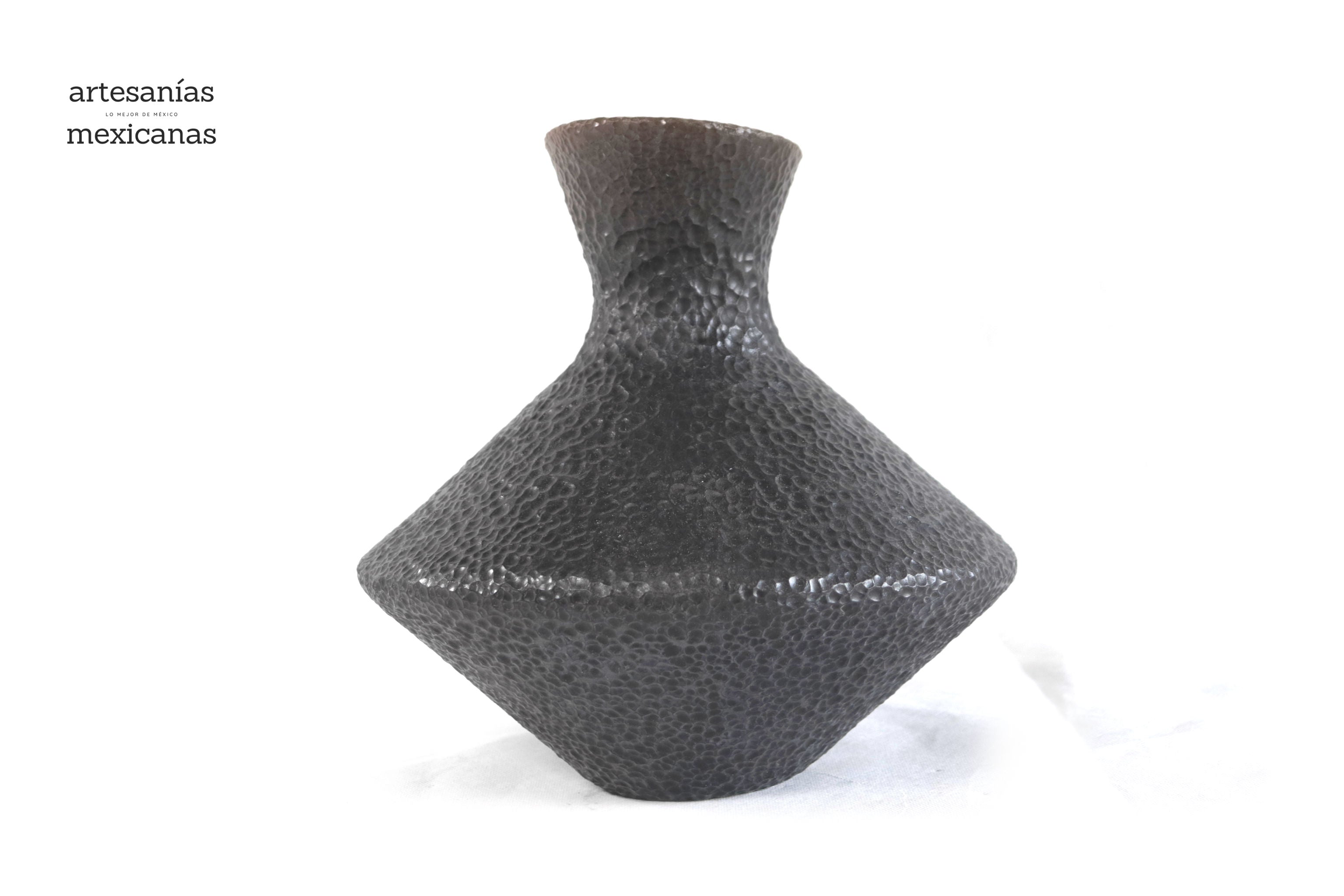 Vase moderno Clay martillado black - 10 in. Trejo