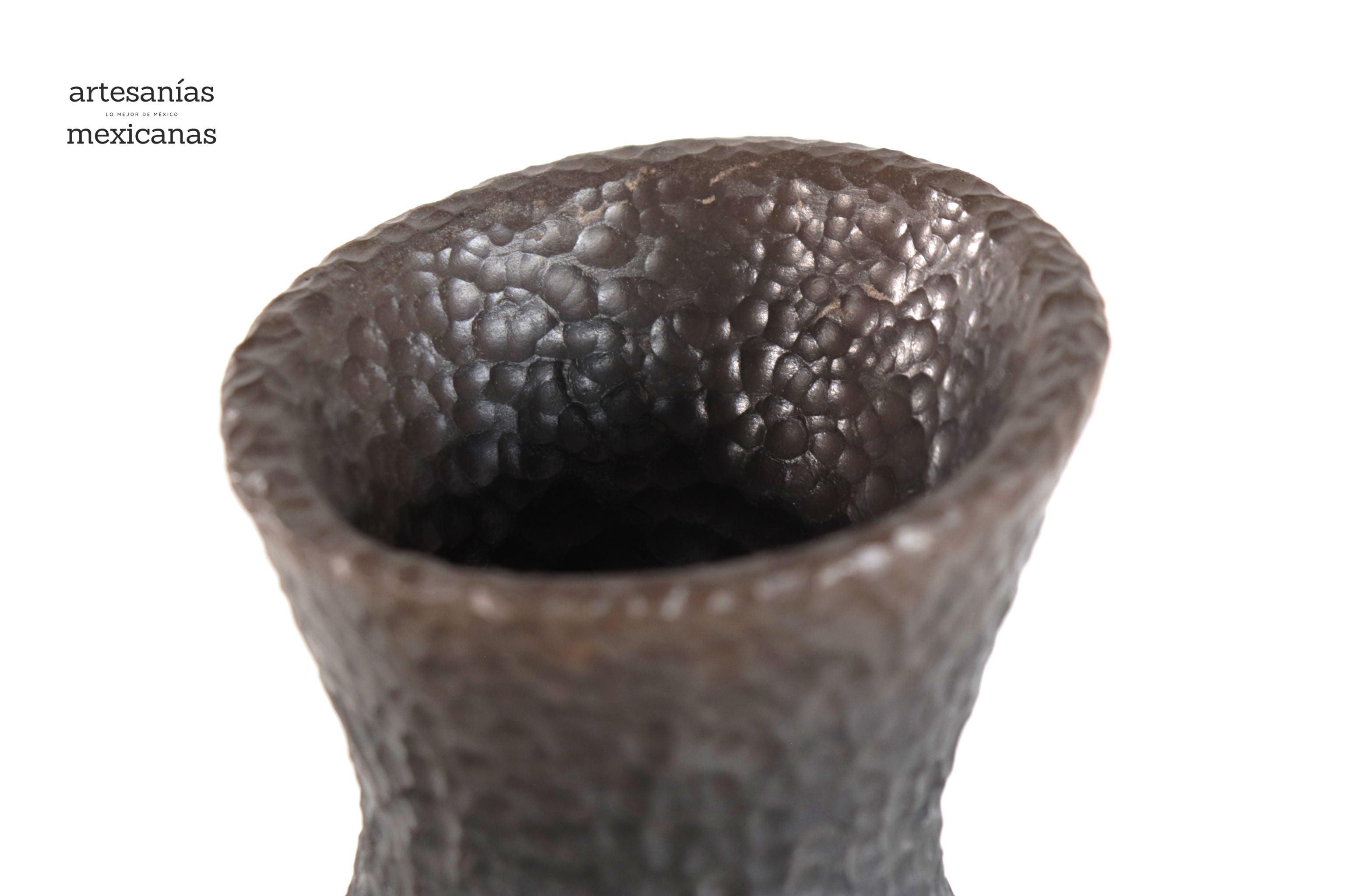 Vase moderno Clay martillado black - 10 in. Trejo
