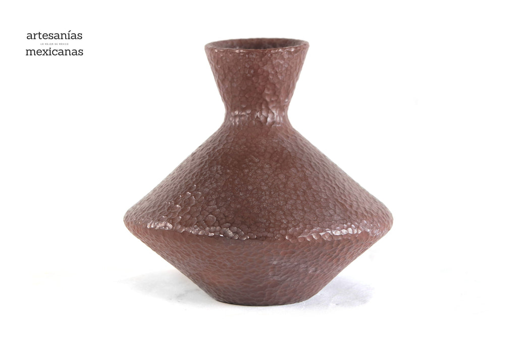 Vase moderno Clay martillado red - 10 in. Trejo