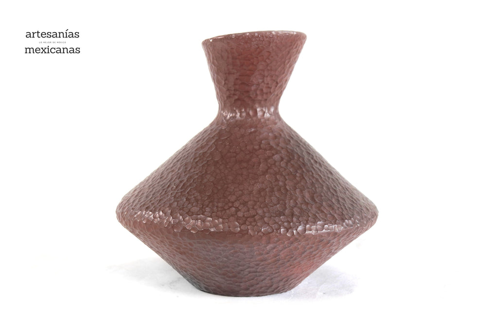 Vase moderno Clay martillado red - 10 in. Trejo
