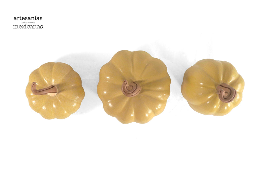 Set of 3 Pumpkins yellow Trejo