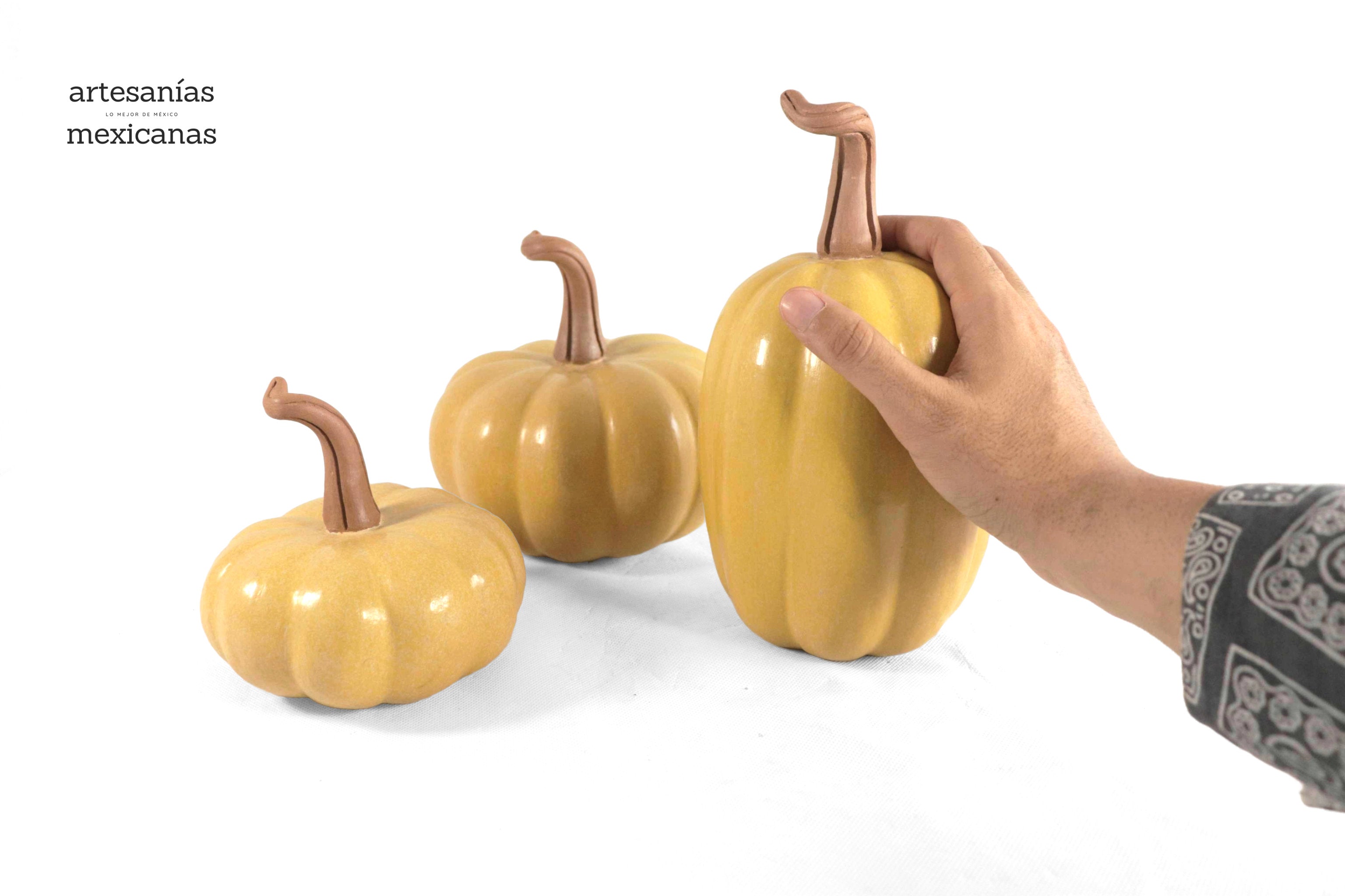 Set of 3 Pumpkins yellow Trejo