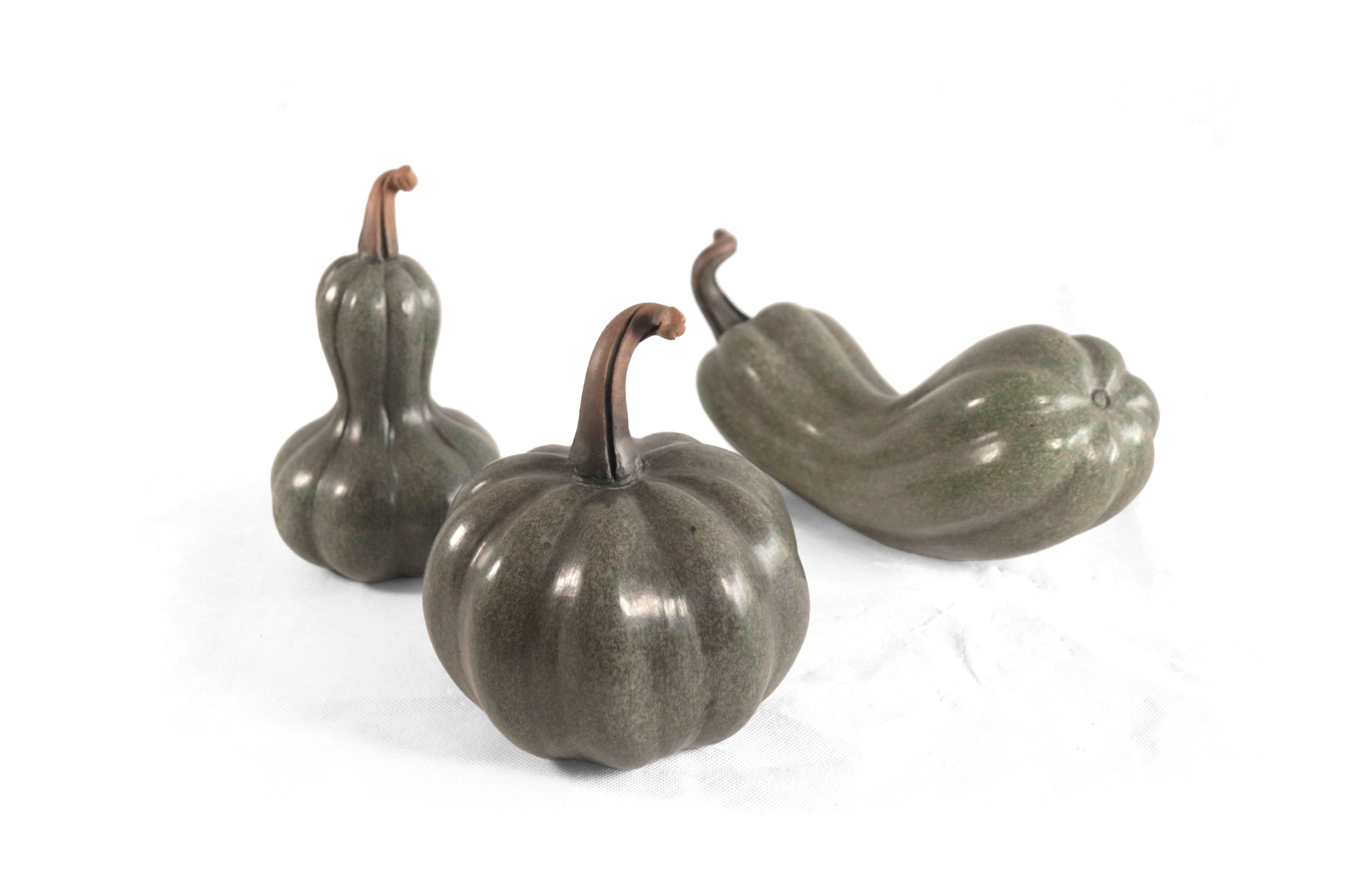 Set of 3 Pumpkins green grayish Trejo