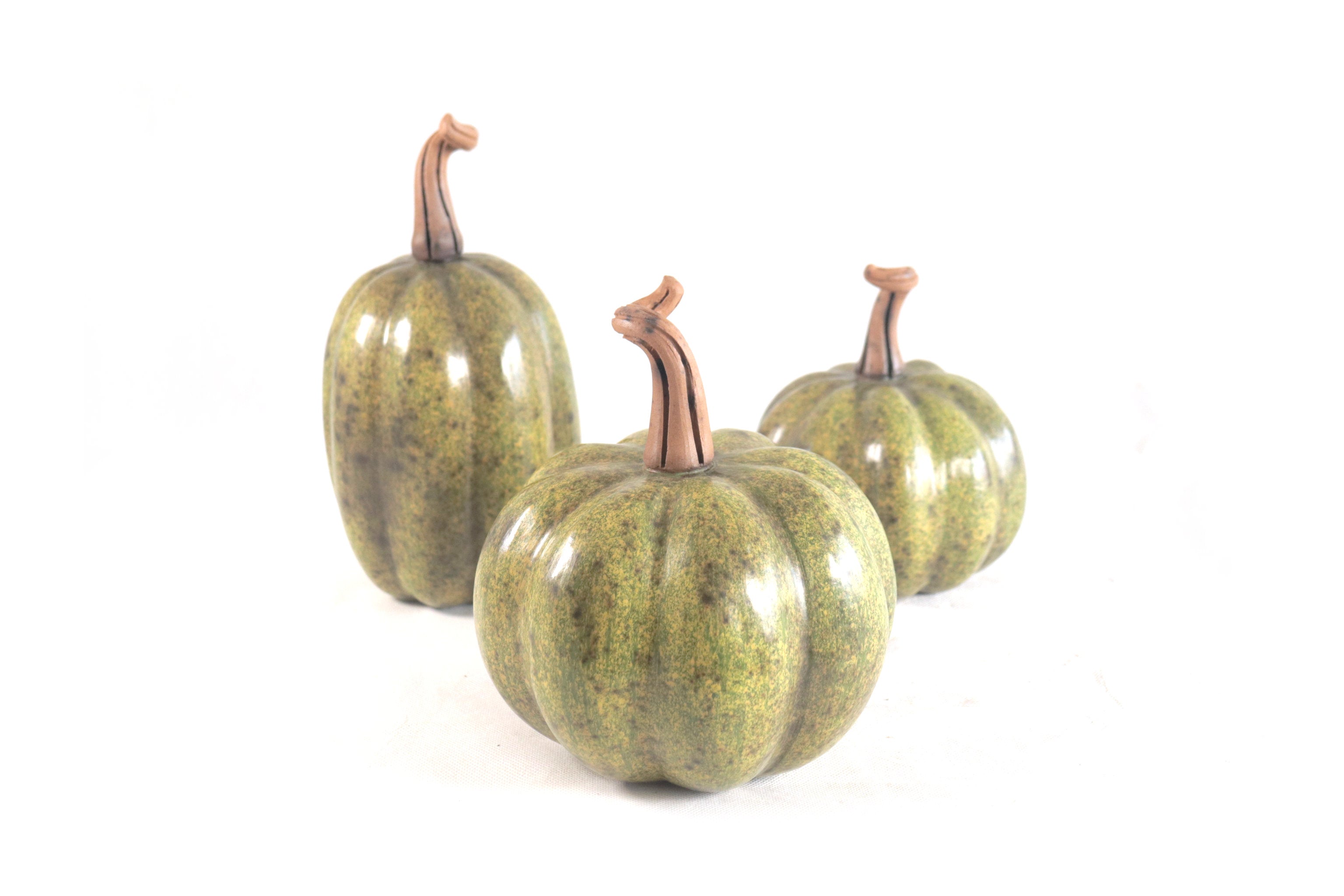 Set of 3 Pumpkins green ll Trejo