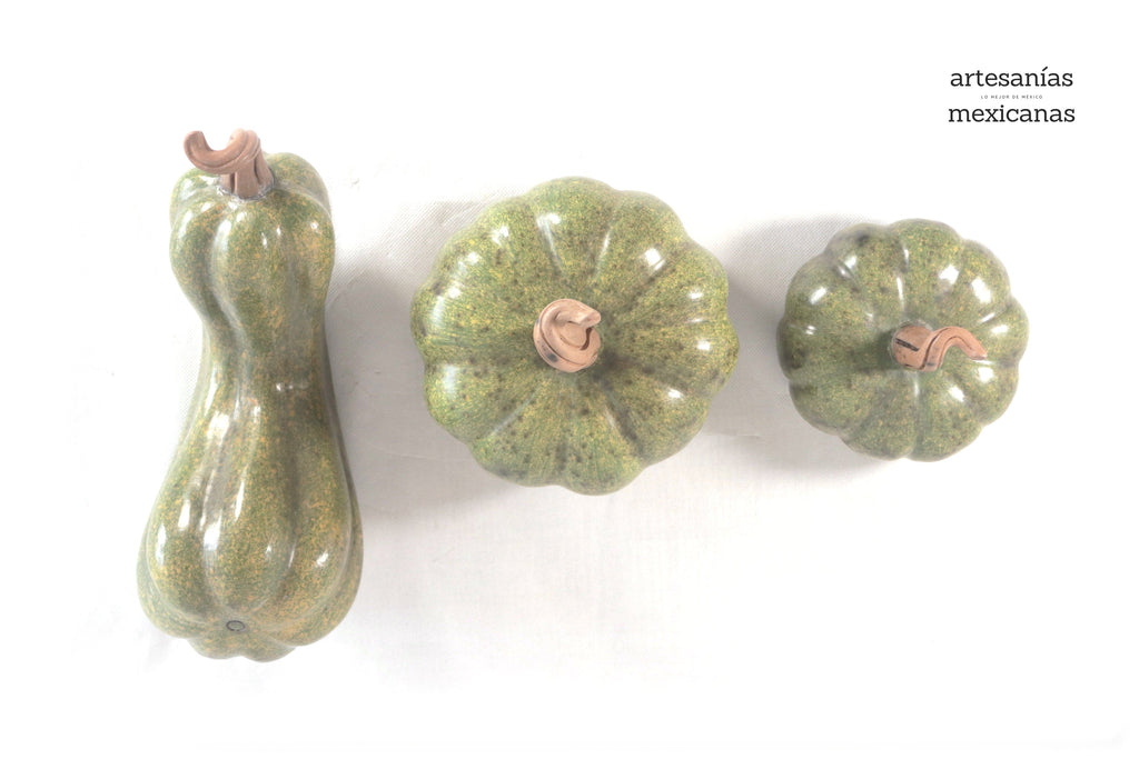Set of 3 Pumpkins green l Trejo