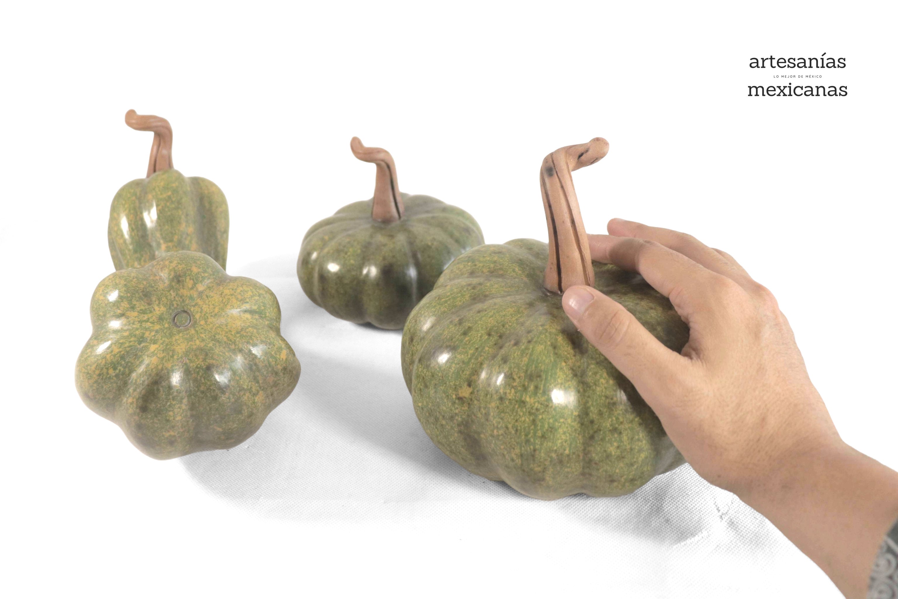 Set of 3 Pumpkins green l Trejo