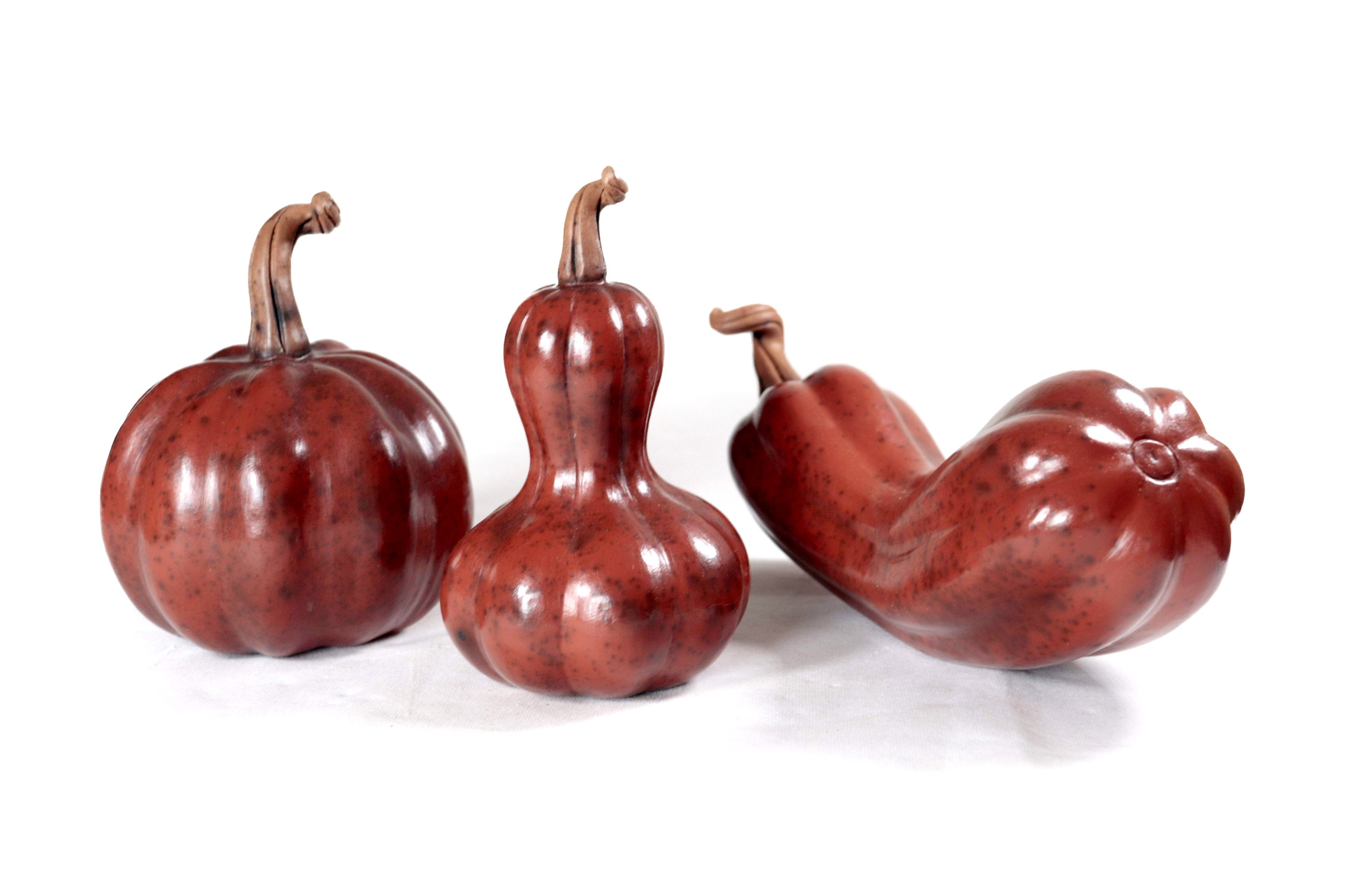Set of 3 Pumpkins reddish - 9.8 in. Trejo