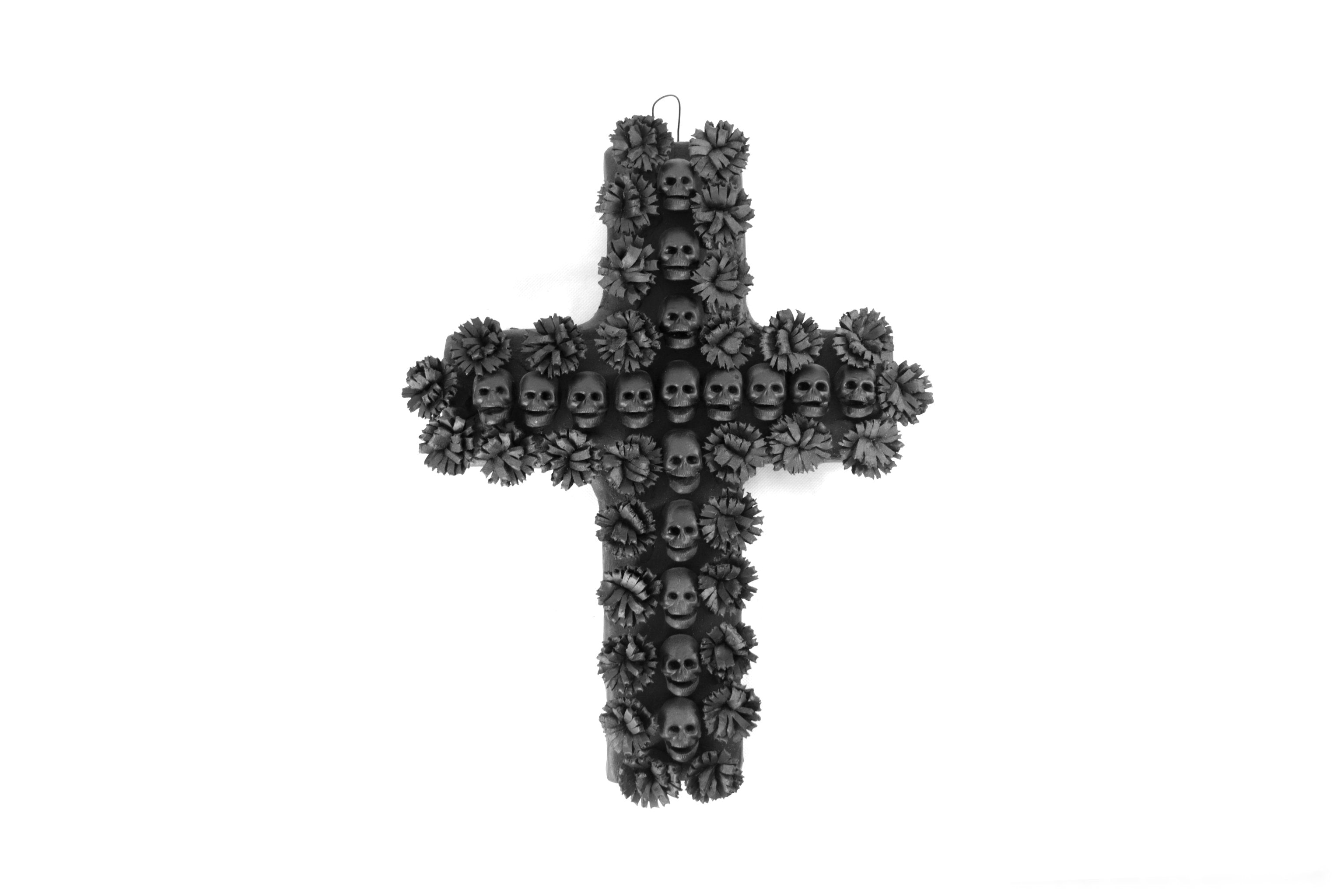Cross Day of the Dead GranClay Black - 15.7 in. Lizbeth Cruces