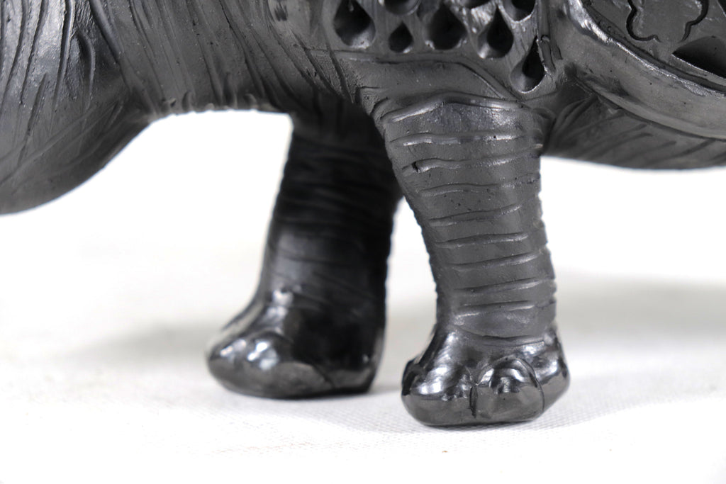 Black Clay Rhinoceros - 5.5 in. Tere Oax