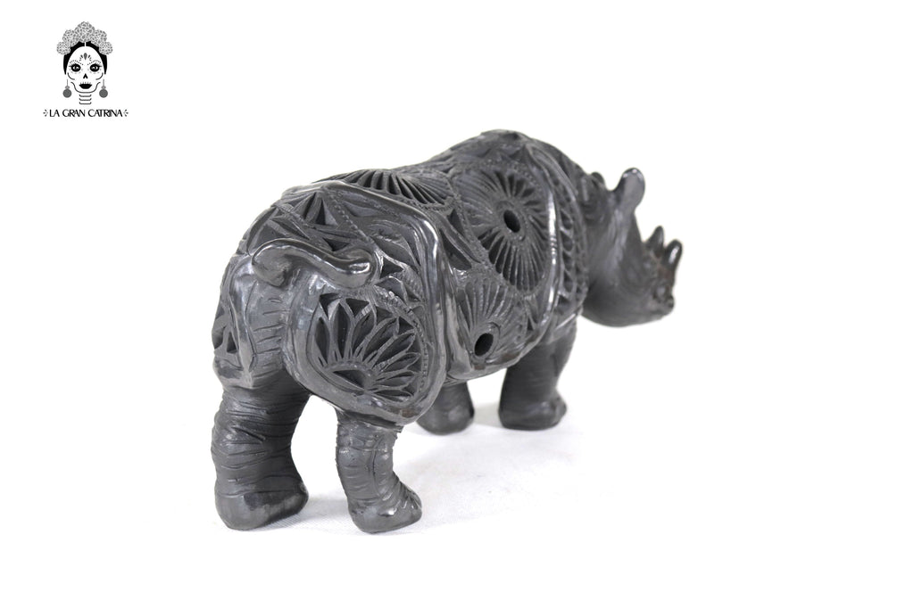Black Clay Rhinoceros - 5.5 in. Tere Oax