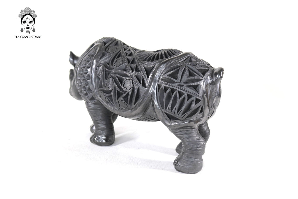 Black Clay Rhinoceros - 5.5 in. Tere Oax
