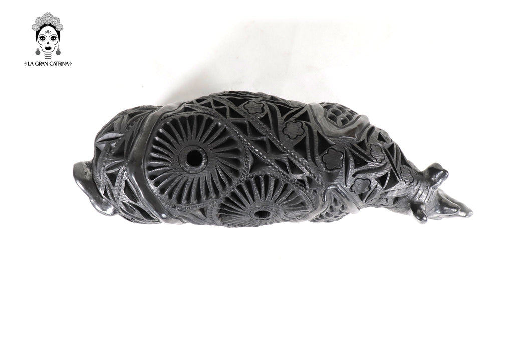 Black Clay Rhinoceros - 5.5 in. Tere Oax