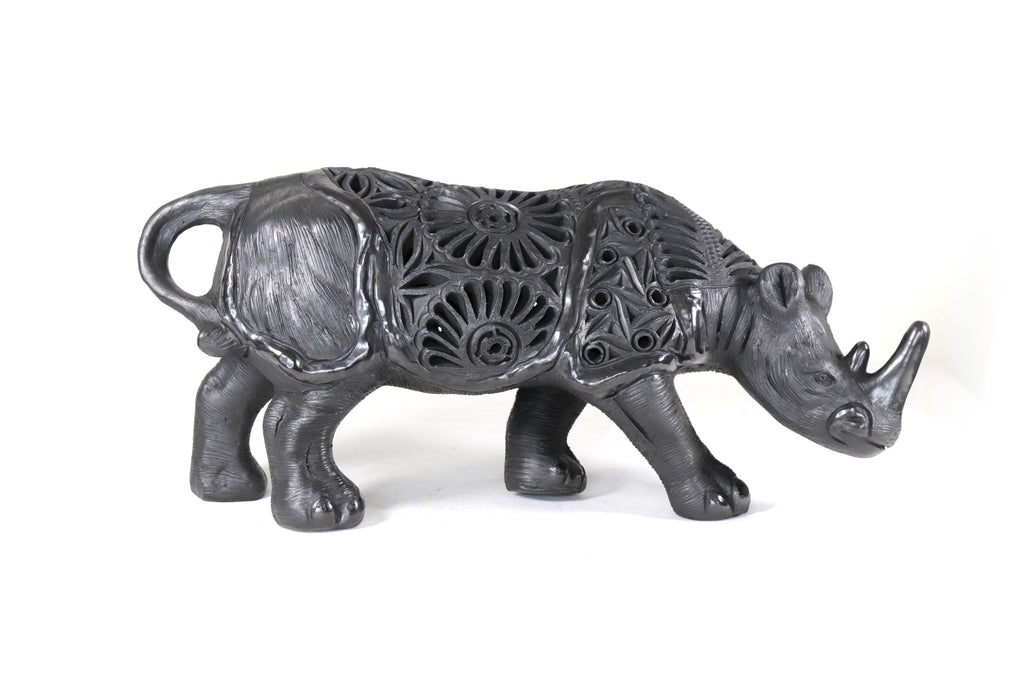 Black Clay Rhinoceros - 7.9 in. Tere Oax