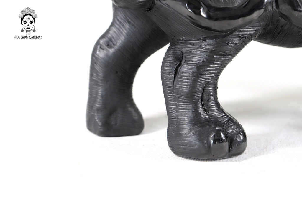 Black Clay Rhinoceros - 7.9 in. Tere Oax
