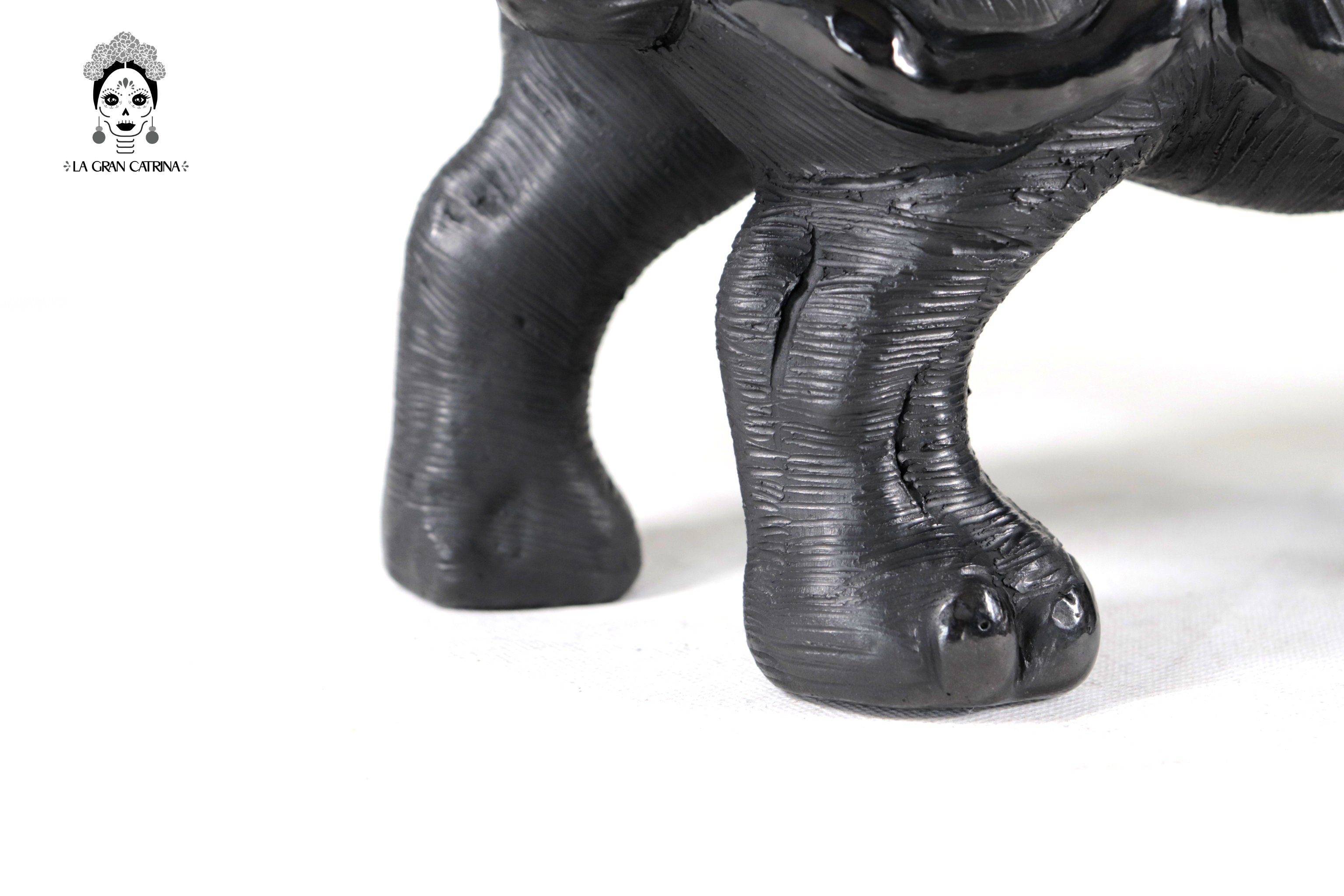 Black Clay Rhinoceros - 7.9 in. Tere Oax