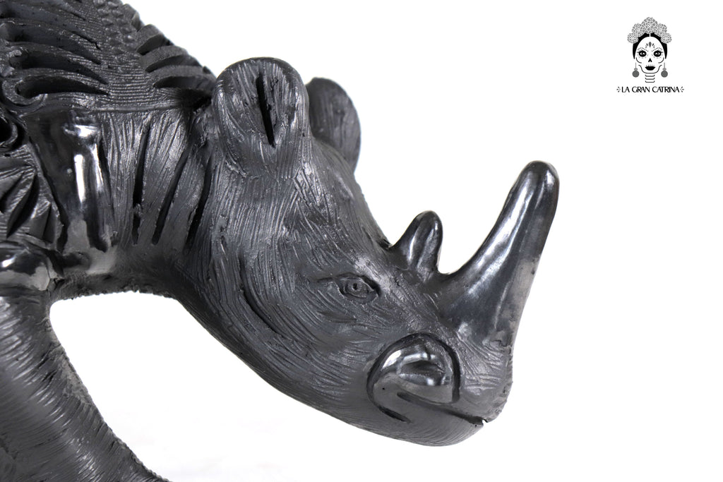 Black Clay Rhinoceros - 7.9 in. Tere Oax