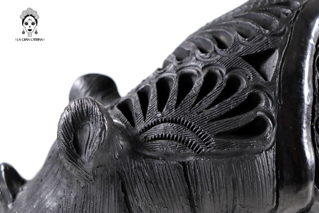 Black Clay Rhinoceros - 7.9 in. Tere Oax