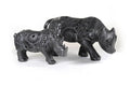 Black Clay Pair of Rhinoceroses - 7.9 in. - 5.5 in. Tere Oax