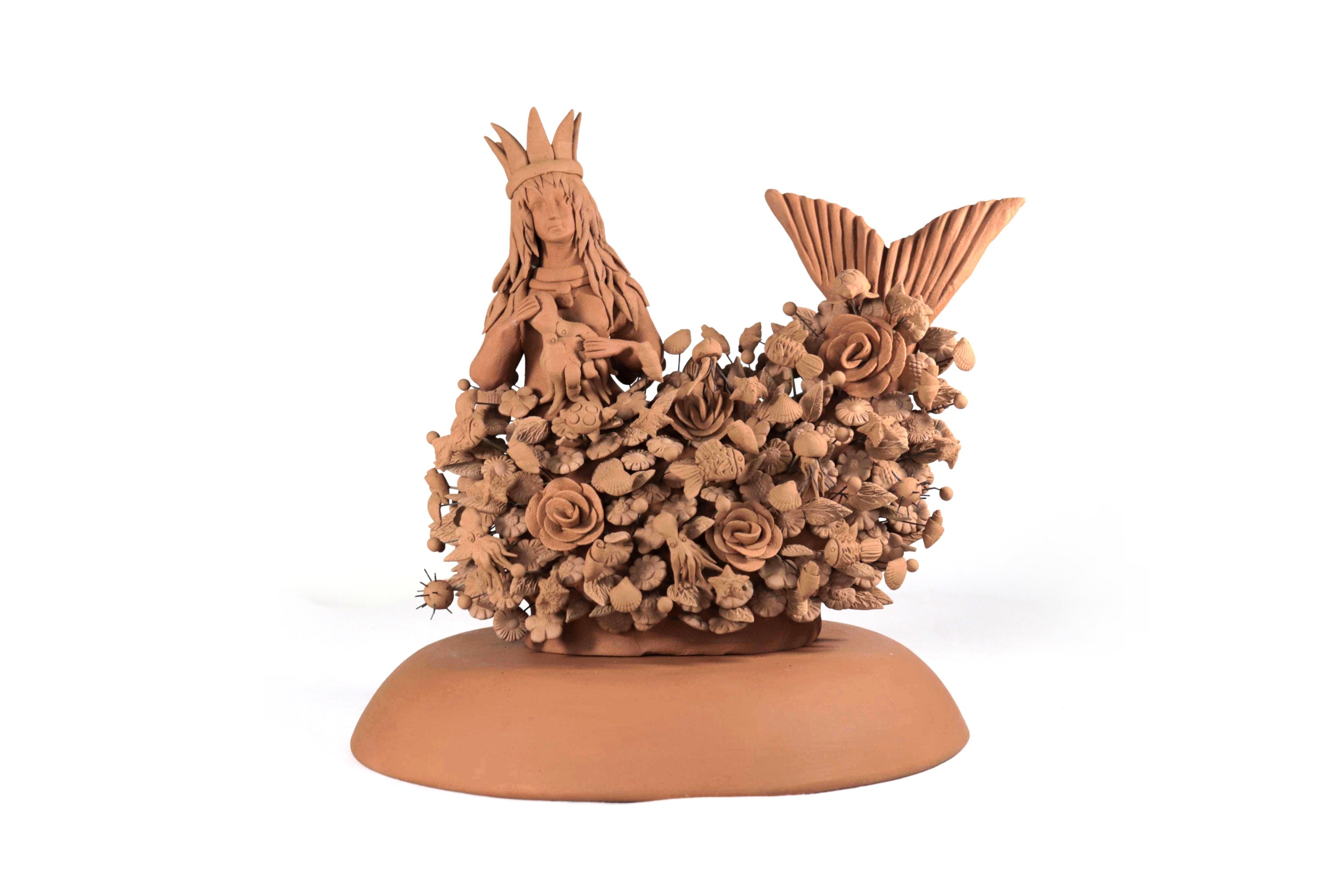 La Tlanchana of natural clay - 11.8 in. Cecilio