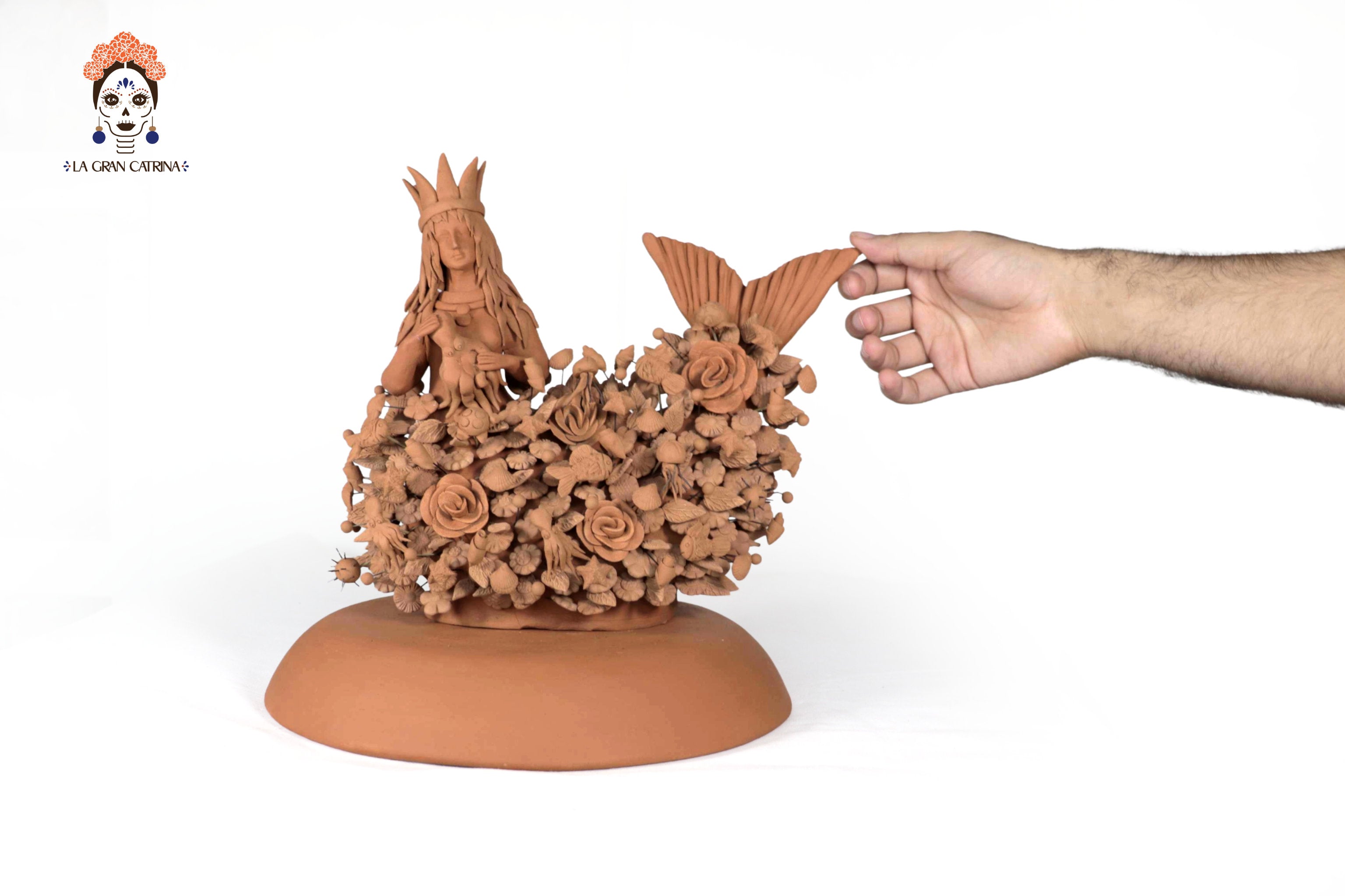 La Tlanchana of natural clay - 11.8 in. Cecilio