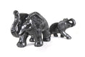 Black Clay Pair of Elephants - 9.4 in. - 7 in. Tere Oax