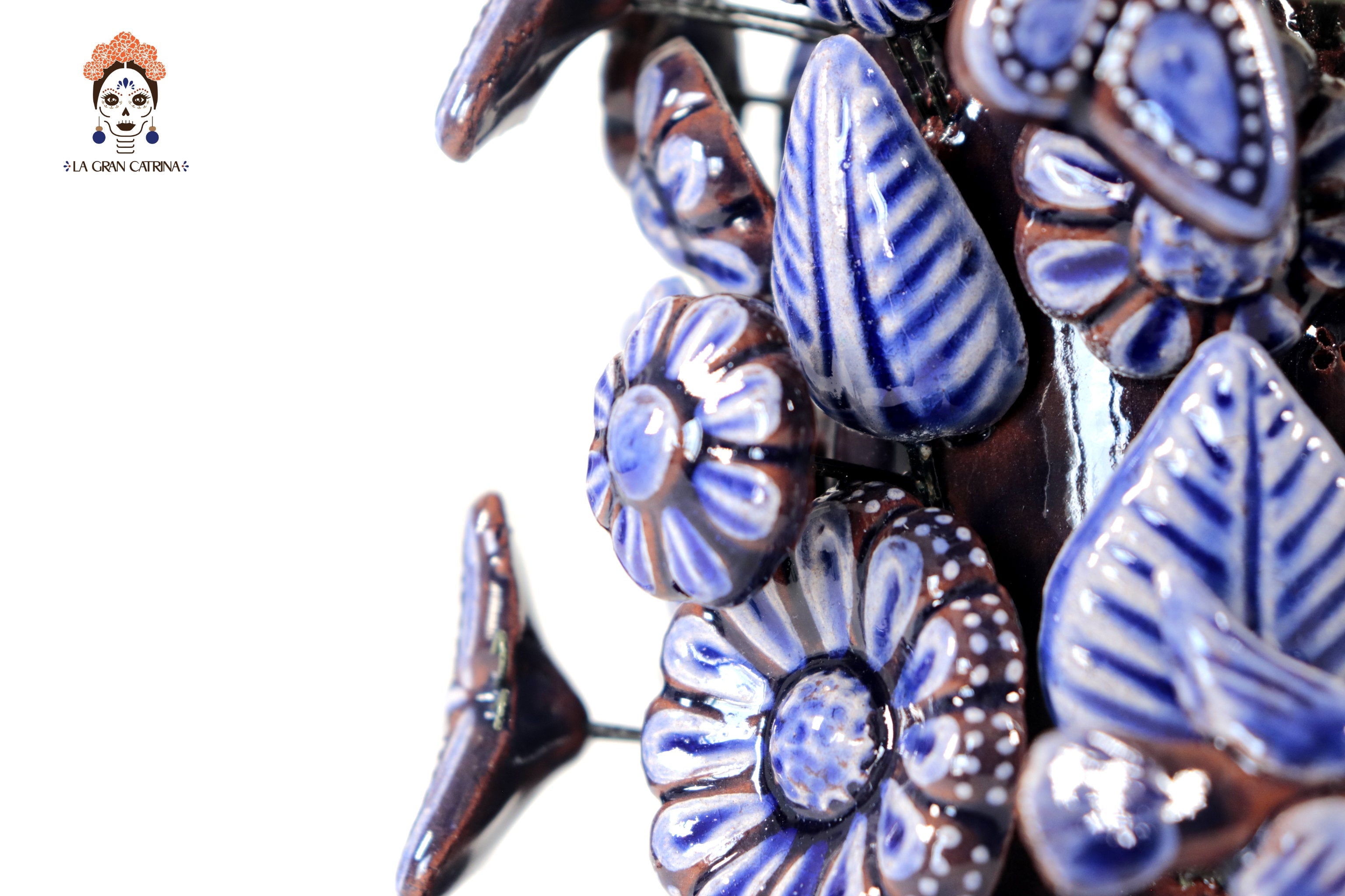 Set of 3 Porta Cirio Blue - Glazed Clay - 11.4 in. Montoya