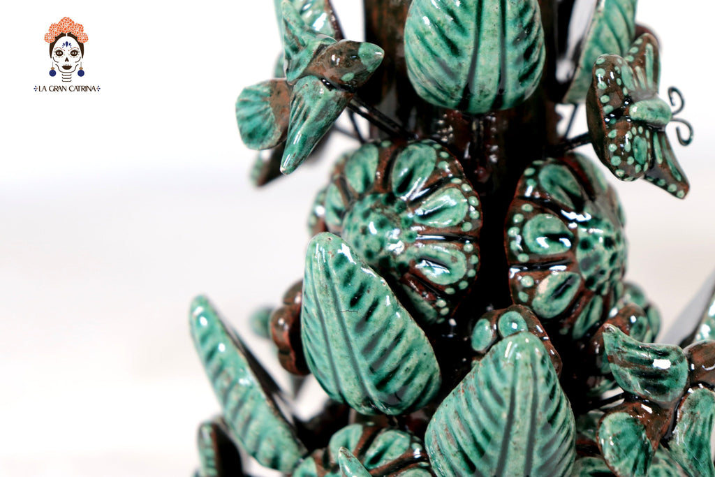 Set of 3 Porta Cirio Green - Glazed Clay - 11.4 in. Montoya