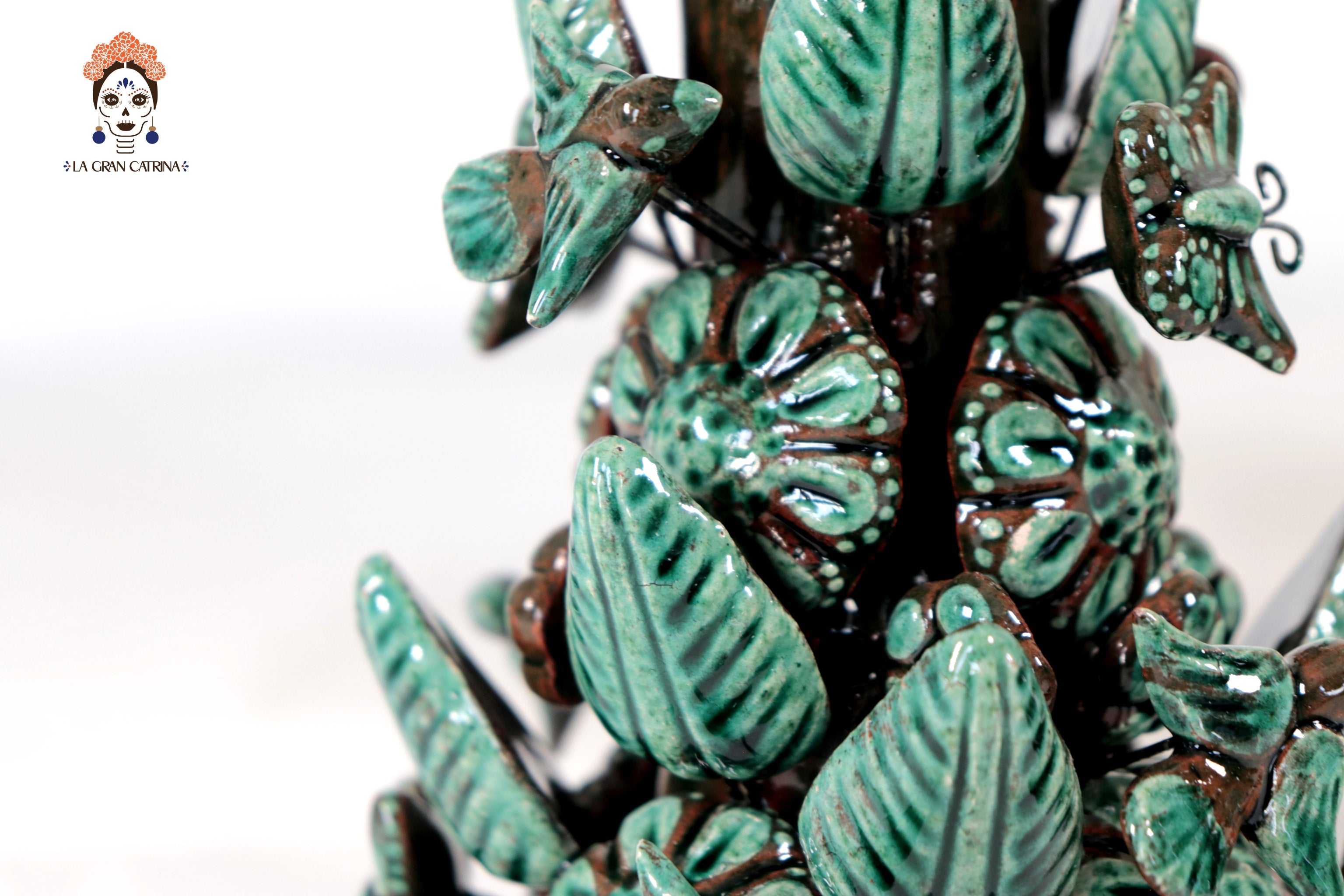 Set of 3 Porta Cirio Green - Glazed Clay - 11.4 in. Montoya