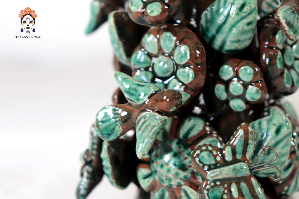 Set of 3 Porta Cirio Green - Glazed Clay - 11.4 in. Montoya