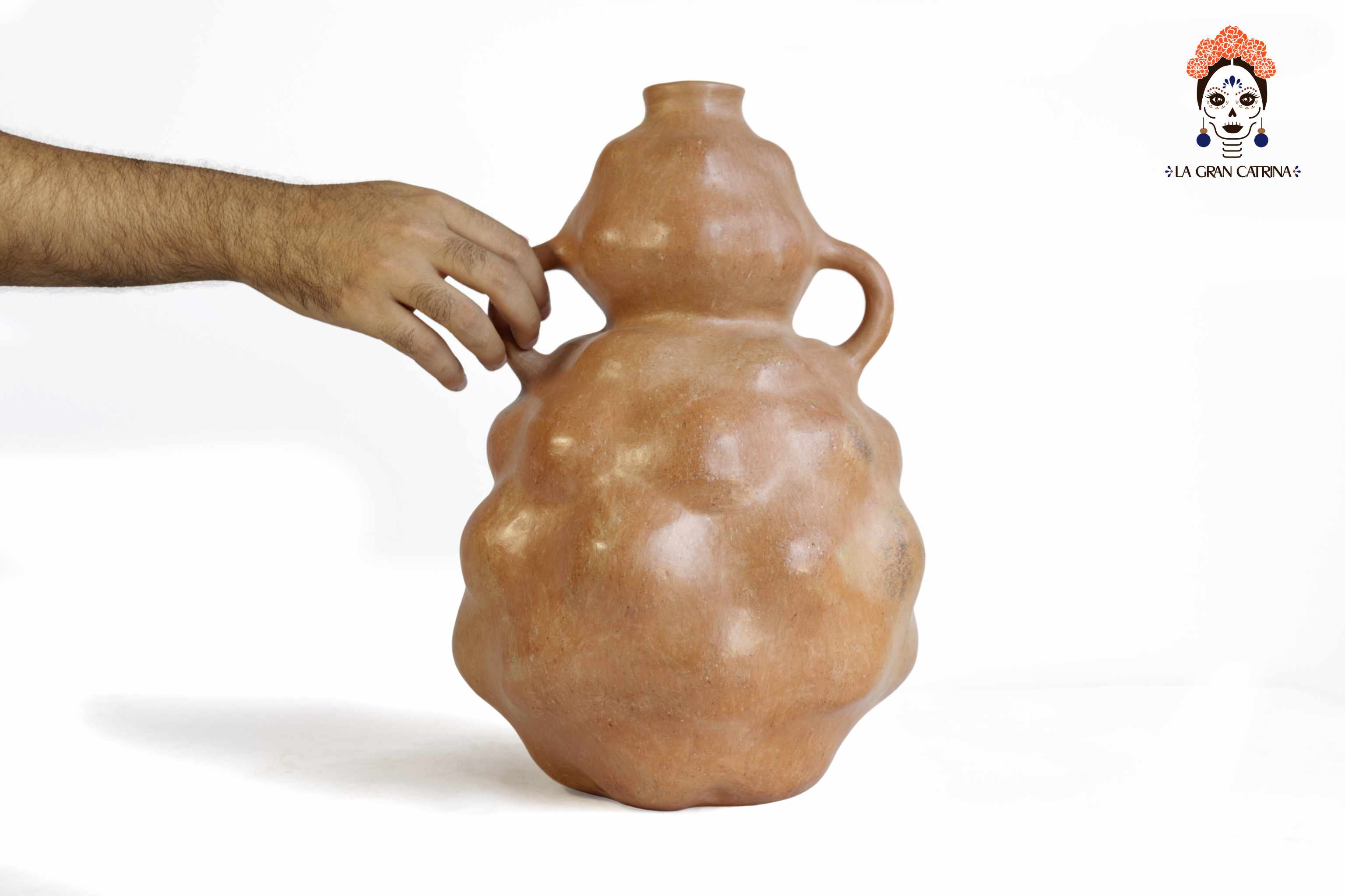 Vessel Ancestral Mixe Blackberry with 2 handles - 13.7 in. Silvia Mixe