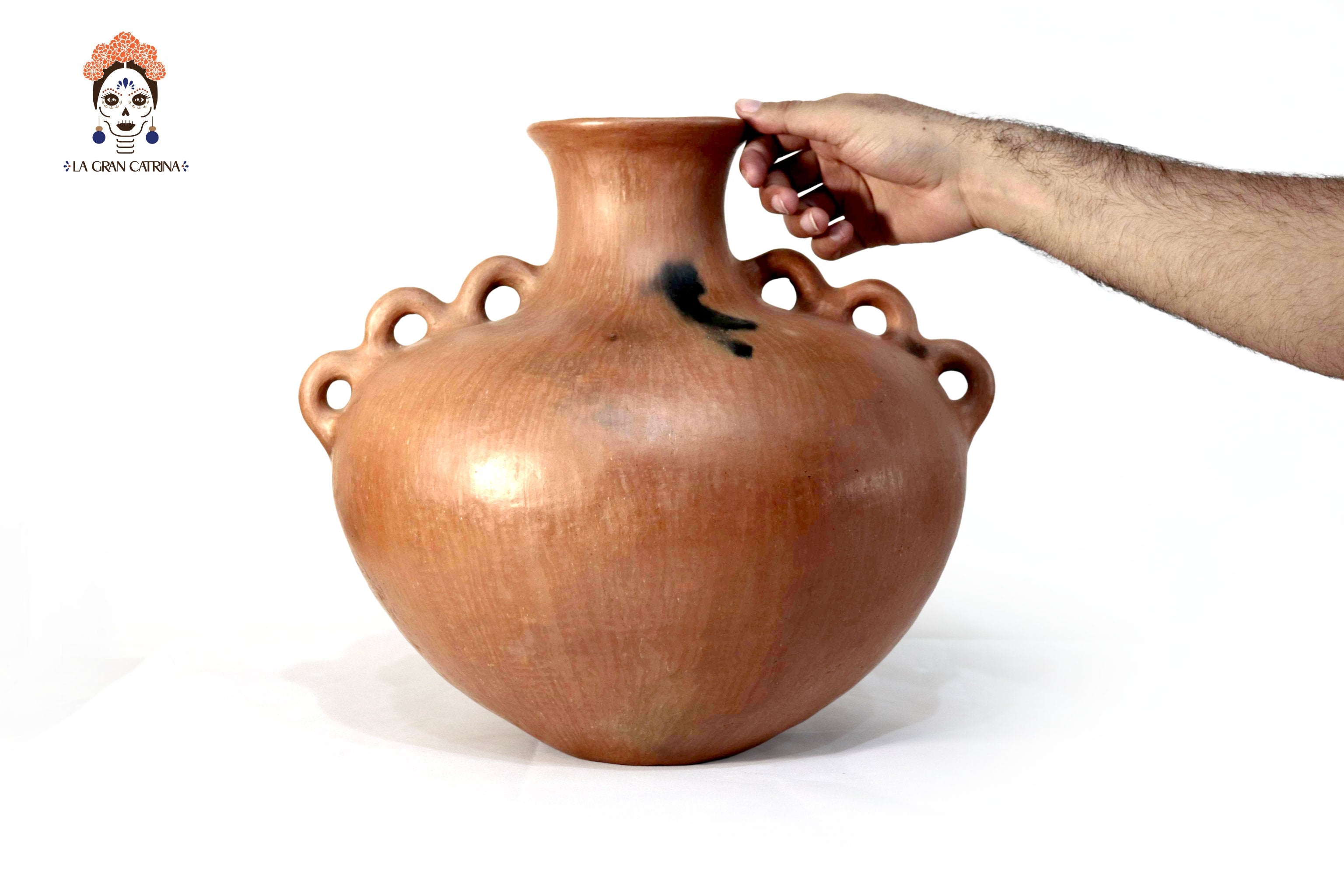 Vessel Ancestral Mixe with 6 handles - 13.3 in. Silvia Mixe