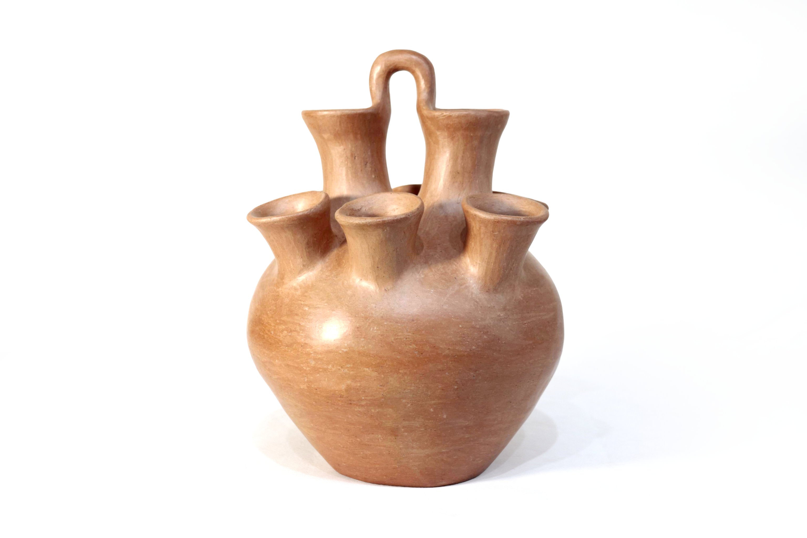 Vessel Ancestral Mixe with 8 openings - 10.6 in. Silvia Mixe