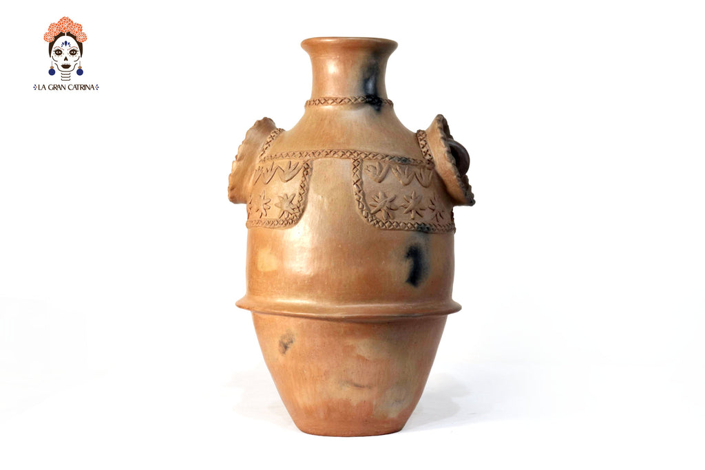 Vessel Mixe Tlahui Huipil of Natural Clay - 14.9 in. - in. Production Silvia Mixe