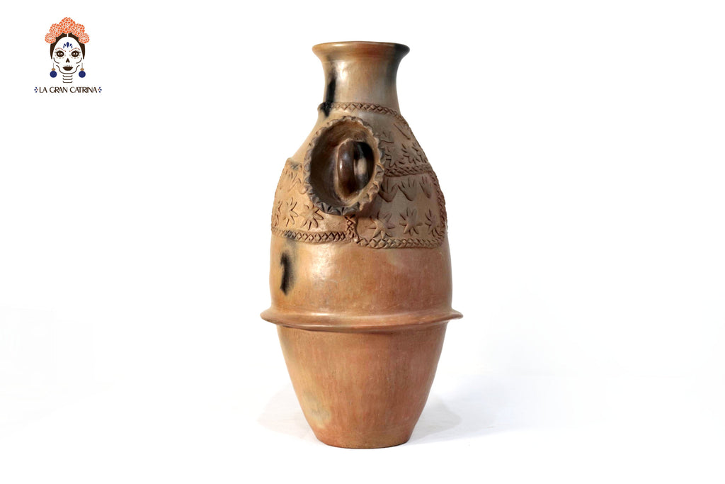 Vessel Mixe Tlahui Huipil of Natural Clay - 14.9 in. - in. Production Silvia Mixe