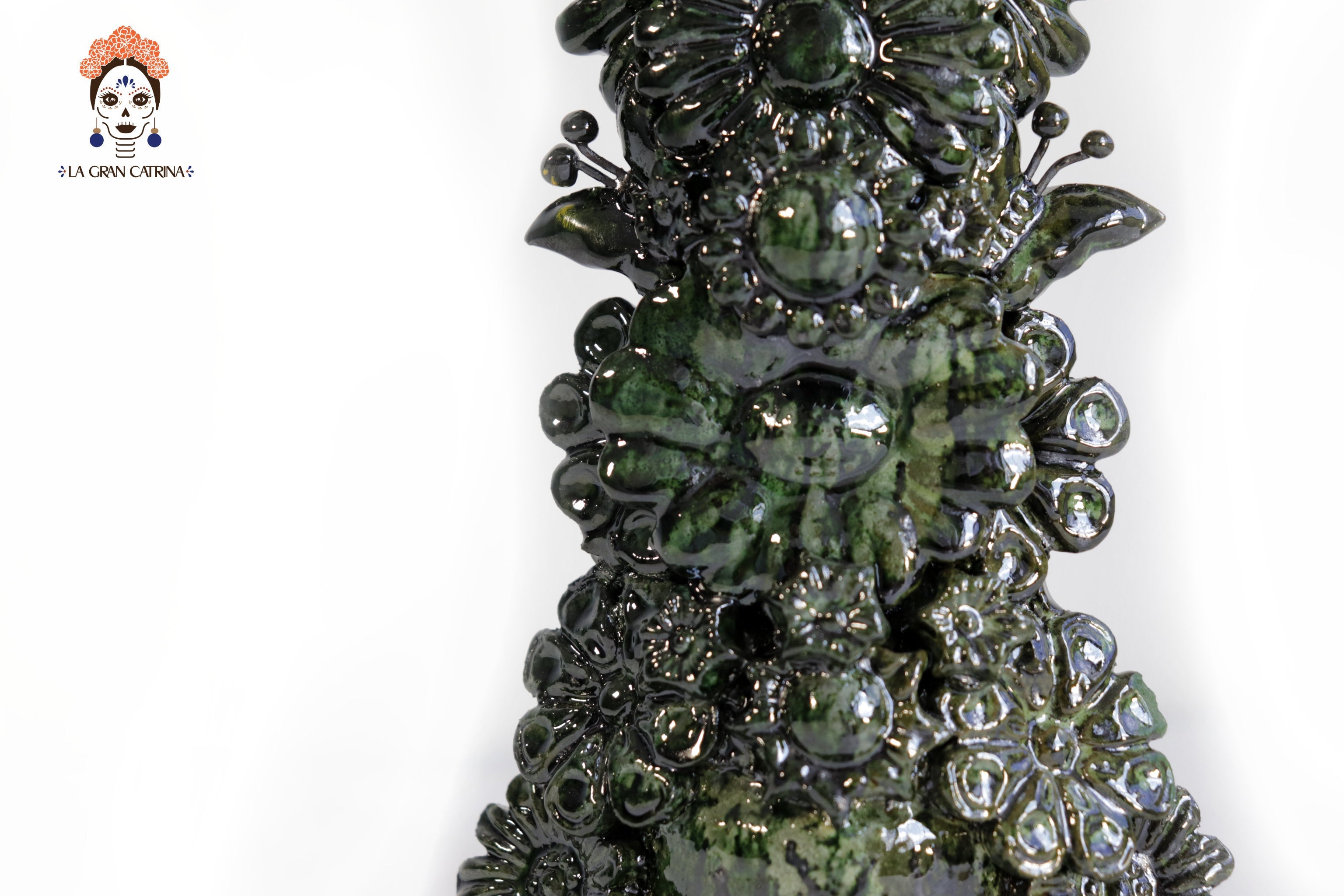 Cross green - Glazed Clay - 10 in. Tereri
