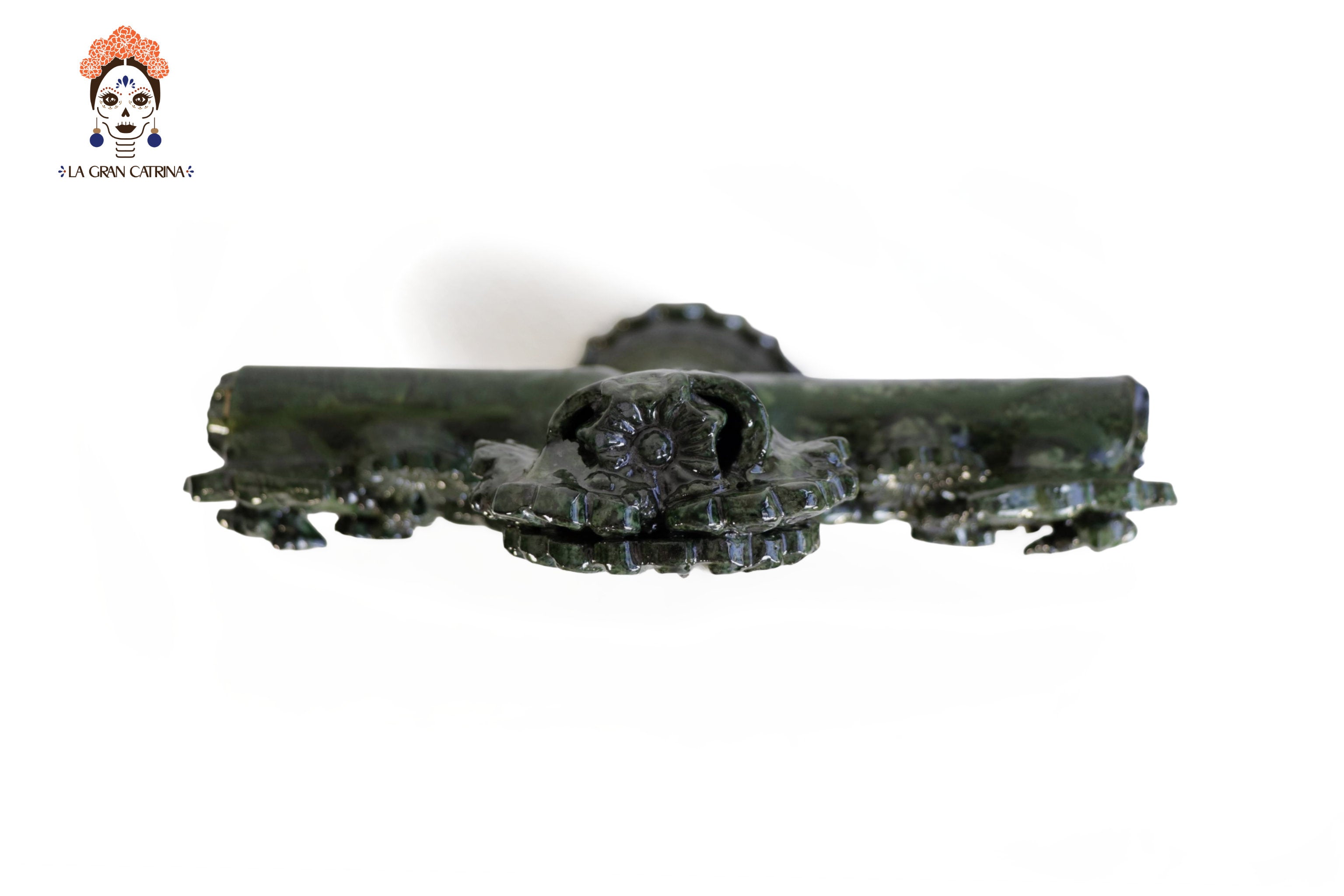 Cross green - Glazed Clay - 10 in. Tereri