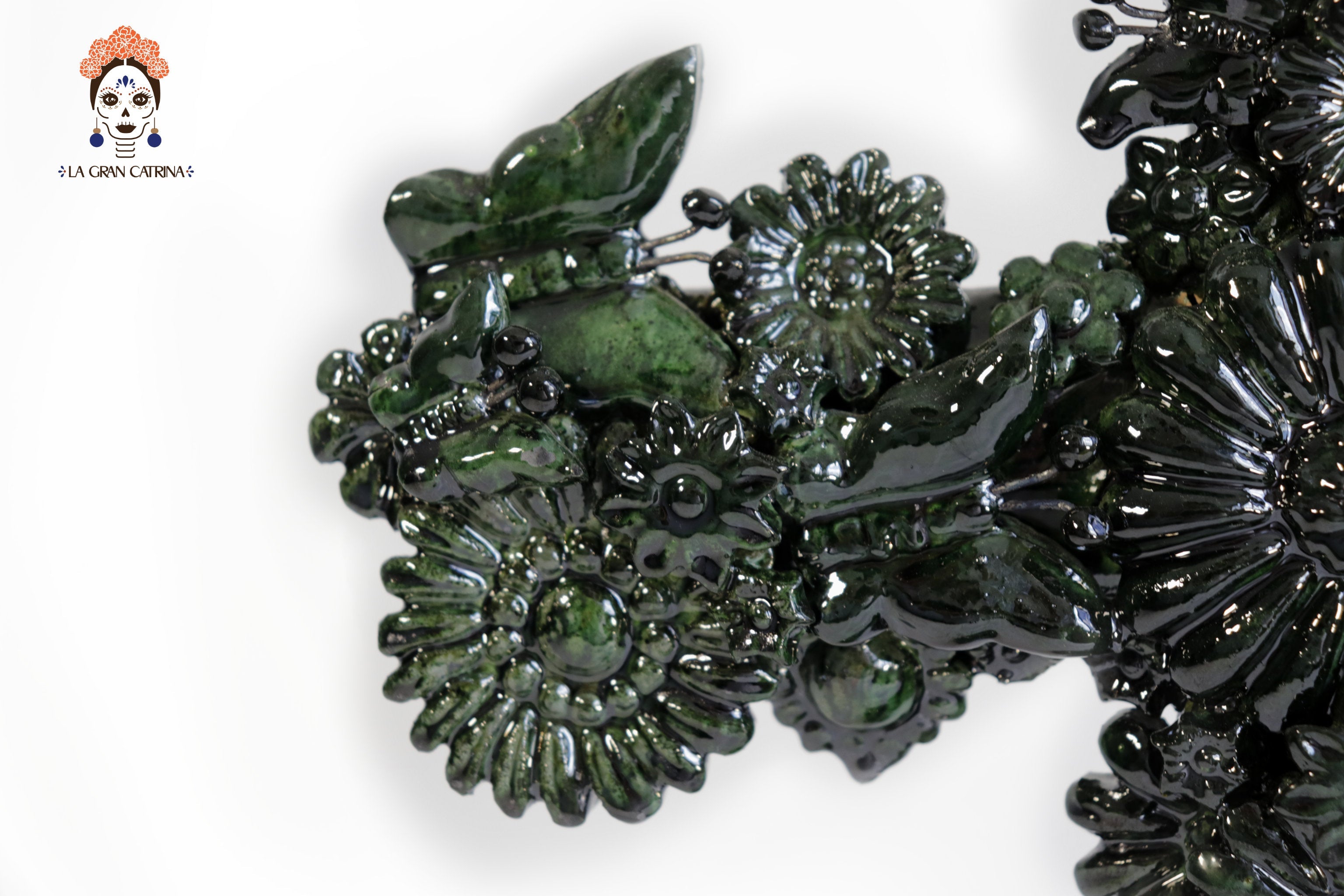 Cross green - Glazed Clay - 10 in. Tereri