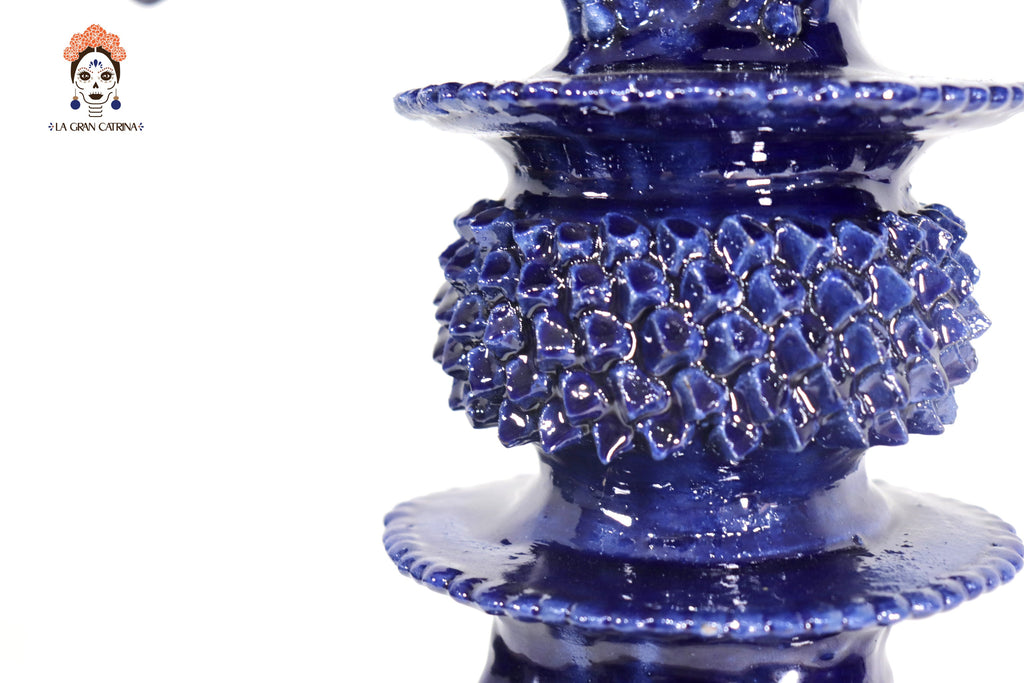 Candleholder Blue 5-Candle - Glazed Clay - 20 in. Juan Gtz