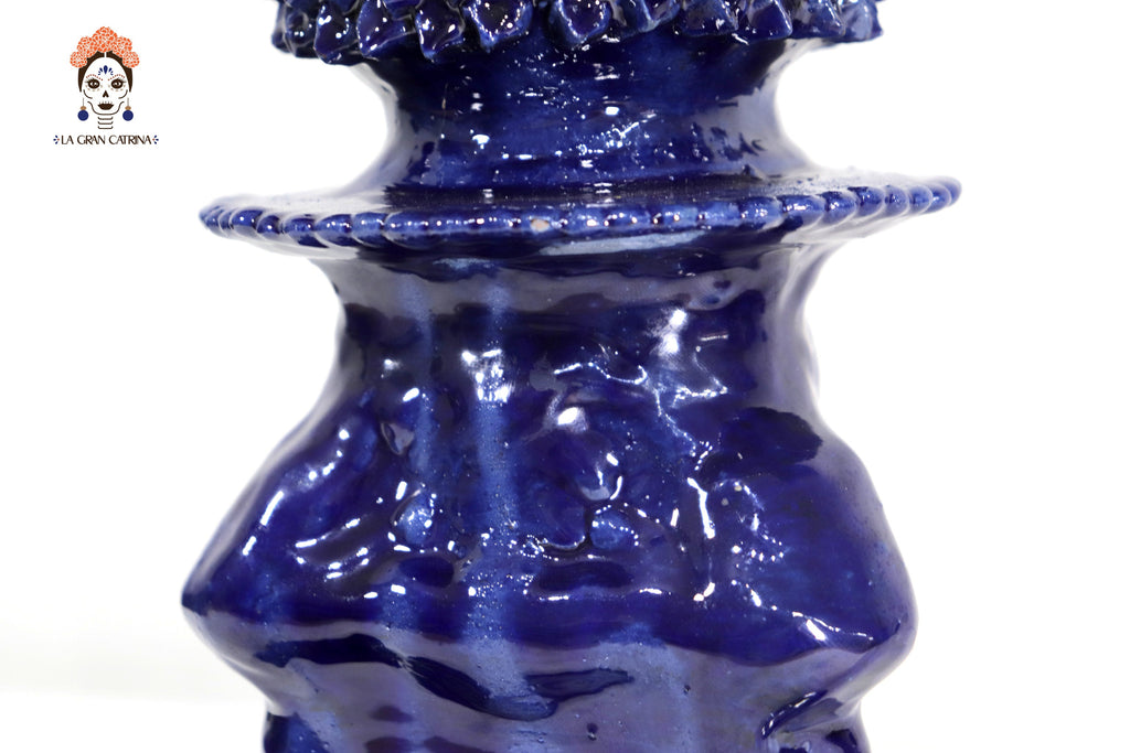 Candleholder Blue 5-Candle - Glazed Clay - 20 in. Juan Gtz