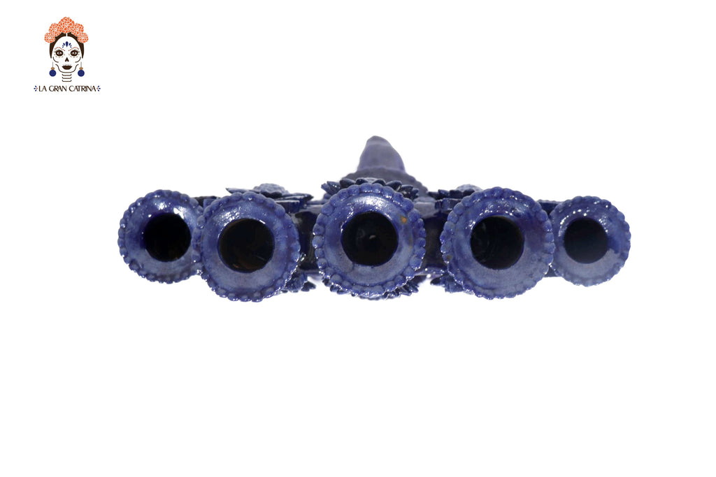 Candleholder Blue 5-Candle - Glazed Clay - 20 in. Juan Gtz