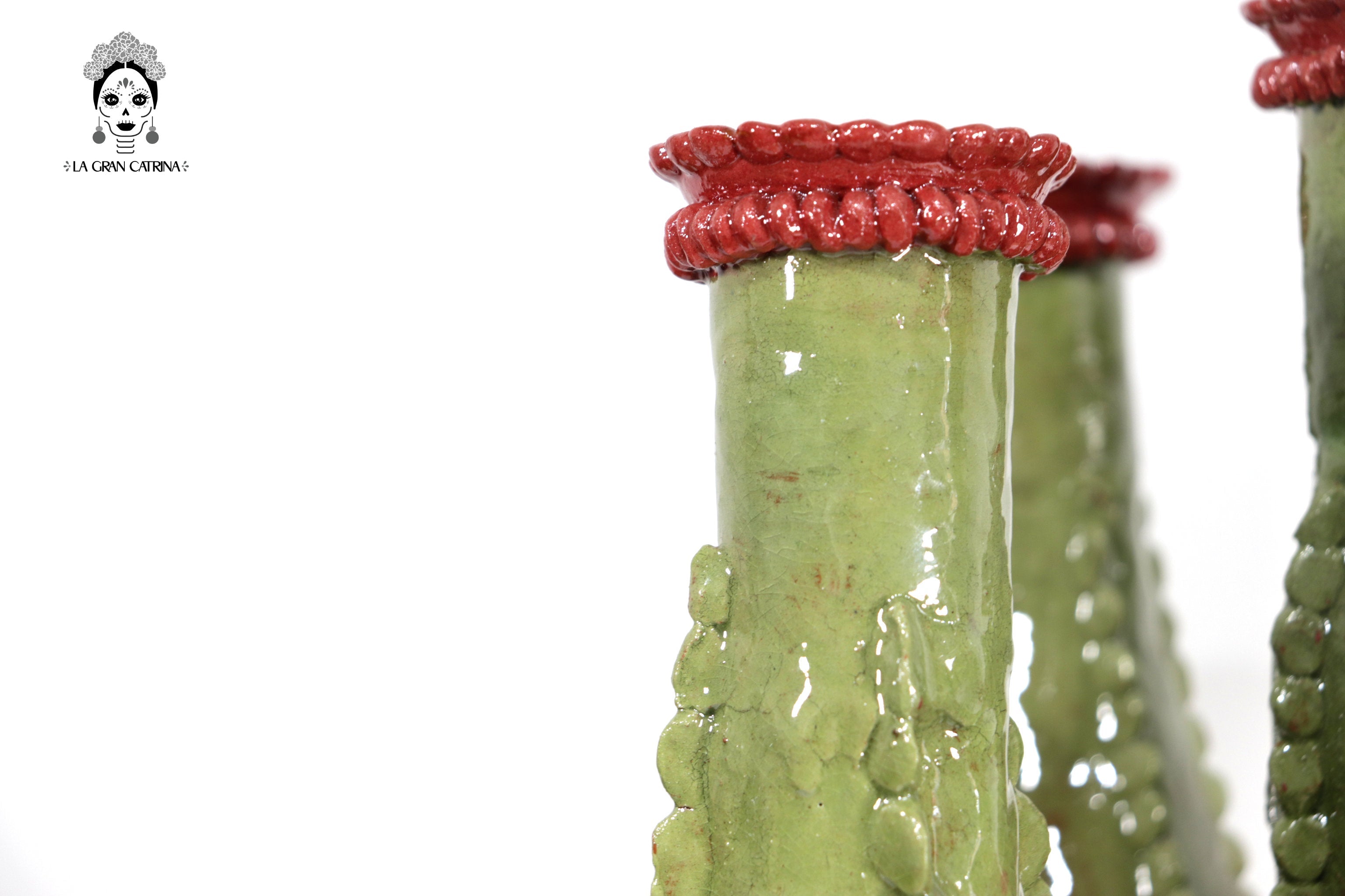 Candleholder Prickly Pear Cactus Olive - 17.3 in. Juan Gtz