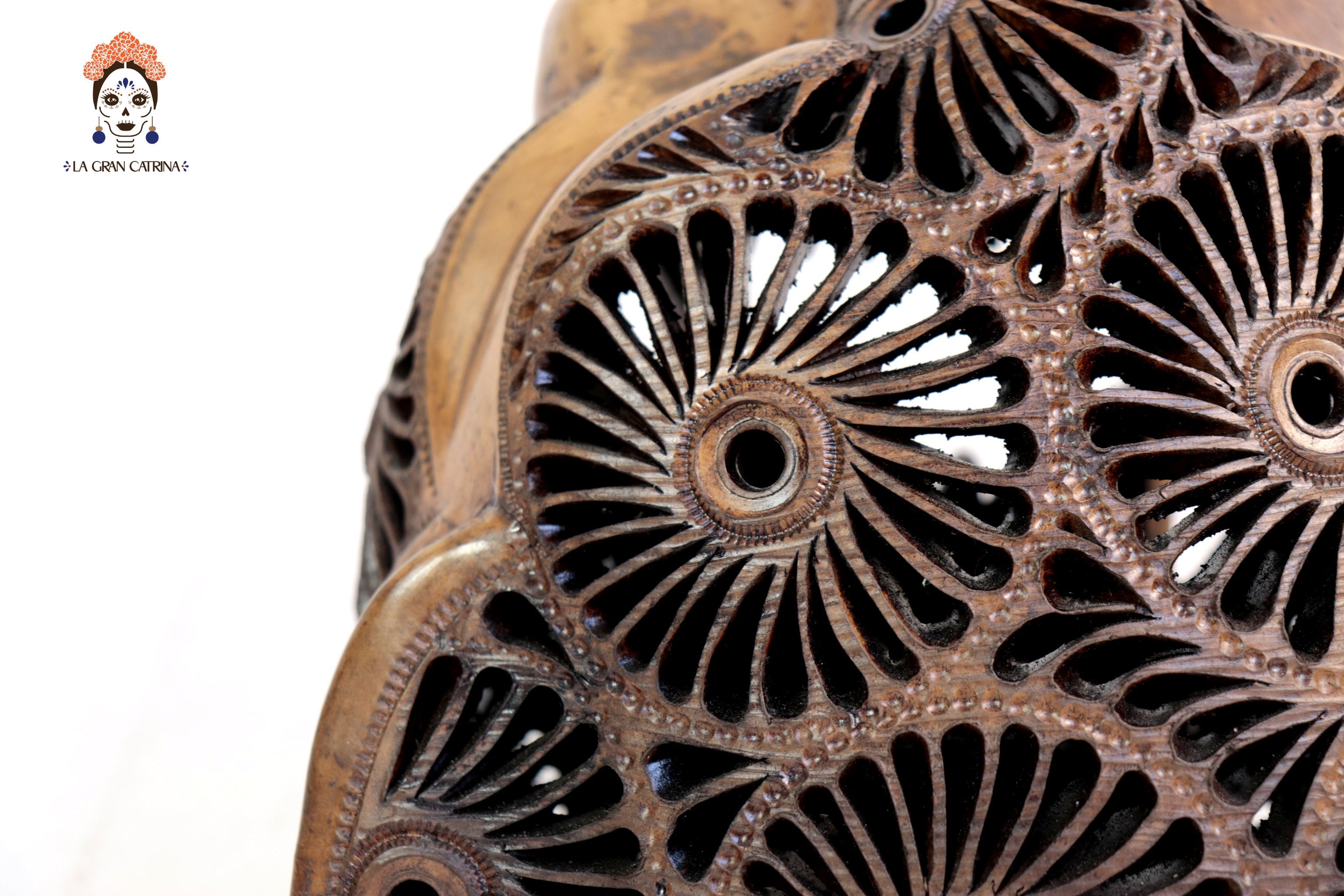 Black Clay Brown Jaguar Head - 8.7 in. Tere Oax