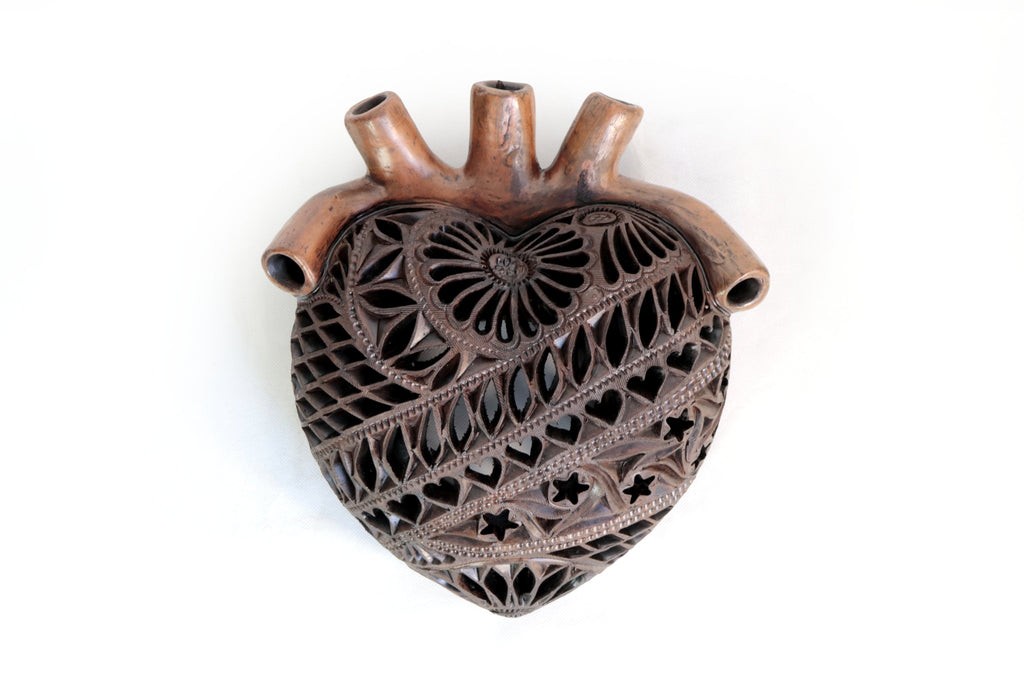 Heart Arteria Brown en Black Clay 11 in. Tere Oax