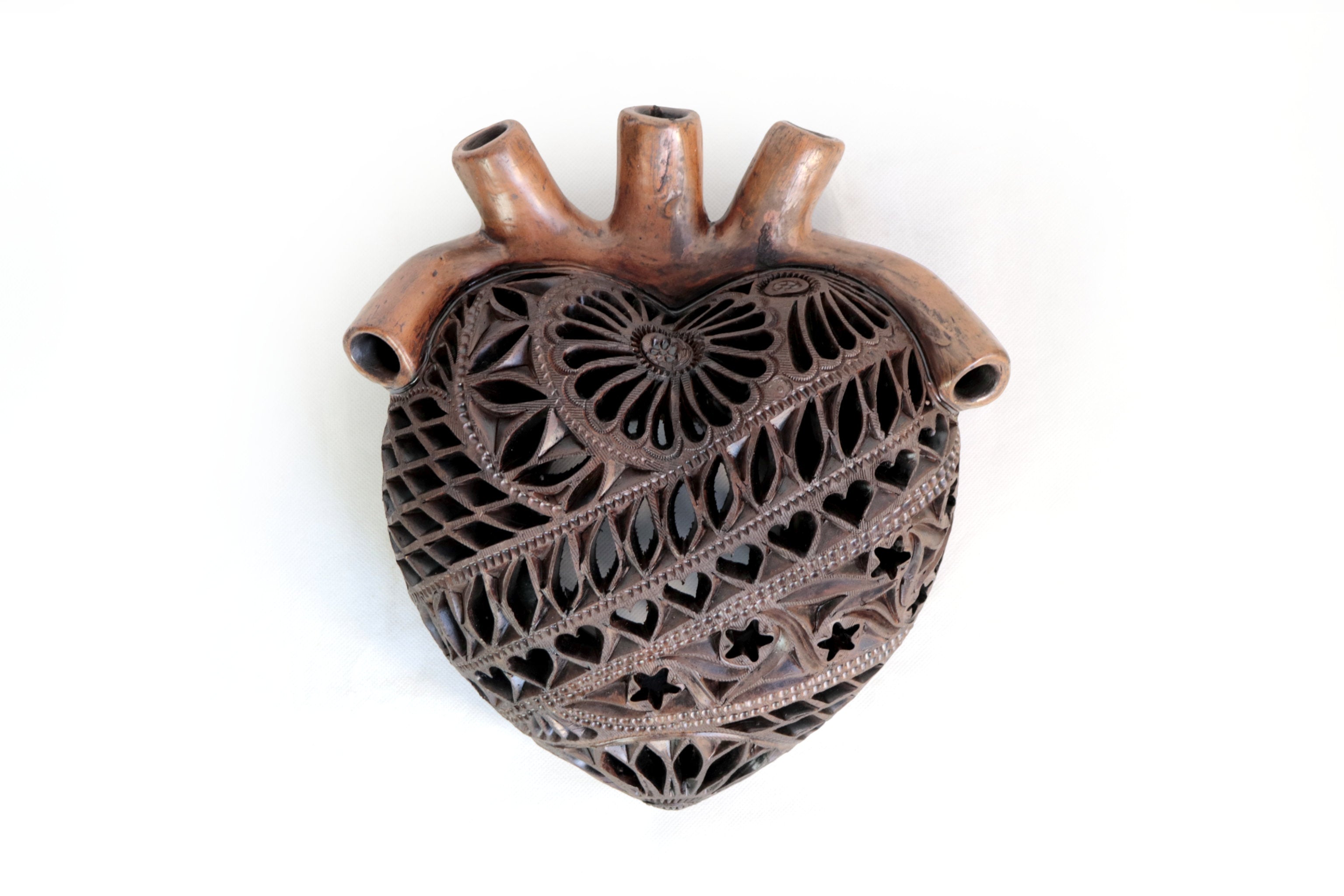 Heart Arteria Brown en Black Clay 11 in. Tere Oax